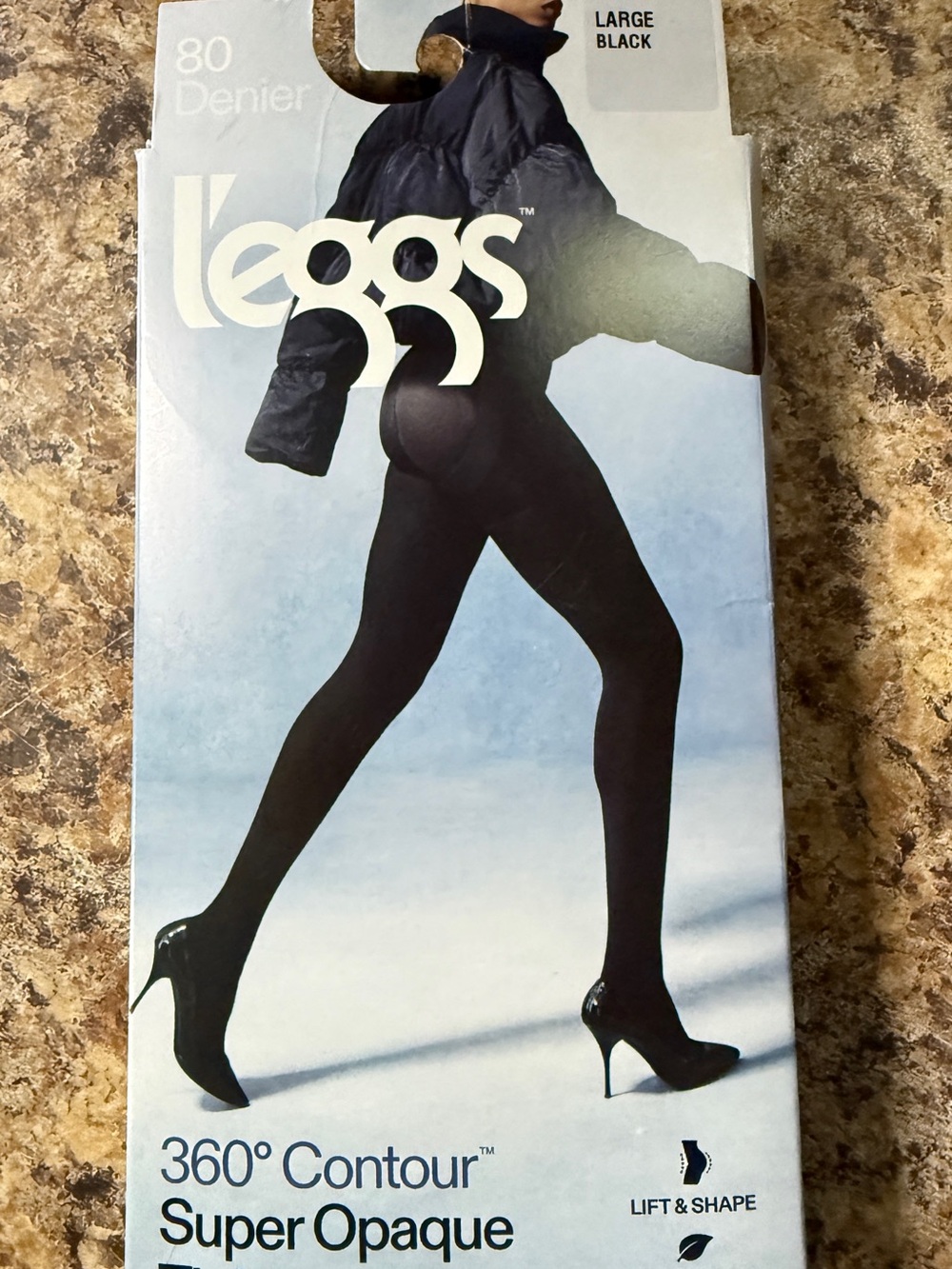 L'eggs 360° Contour Super Opaque Tights - Black